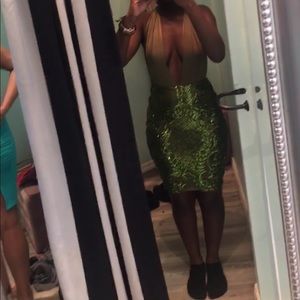 Green two piece sequin dress (Boutique dress)